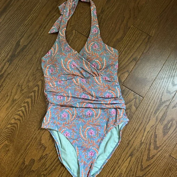 Boden Levanzo Halter Paisley Print Swimsuit - Picture 2 of 6